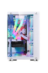 WJCOOLMAN ROBIN2 Uzaktan Kumandalı RGB 7 Fanlı Gaming Akvaryum Beyaz Kasa ürün fotoğrafı