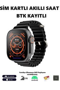 Watch S8 Ultra Sim Kartlı 4g 2gb Ram 32gb Hafıza 13.1 Android App Yükleme Btk Kayıtlı 24ay Garanti ürün fotoğrafı