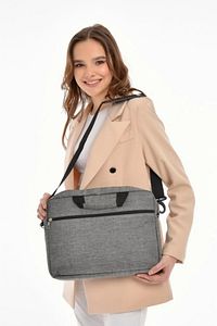 Unisex West Serisi 15.6" Inç Gri Evrak Bilgisayar Notebook Laptop Çantası ürün fotoğrafı
