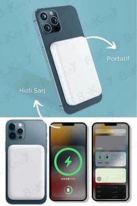 Magsafe Battery Pack Powerbank Iphone Uyumlu Kablosuz Taşınabilir Magsafe Şarj Aleti Şarj Cihazı ürün fotoğrafı