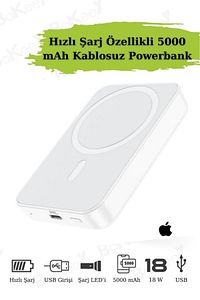 Magsafe Battery Pack Powerbank Iphone Uyumlu Kablosuz Taşınabilir Magsafe Şarj Aleti Şarj Cihazı ürün fotoğrafı