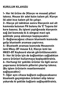MK-117 Bluetoothlu Kablosuz Klavye Mouse Seti Türkçe Q Klavye Sessiz ürün fotoğrafı