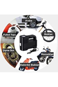Suitu 12v Taşınabilir Basınç Göstergeli Hava Pompası Kompresör Araç Lastik Şişirme Makinesi ürün fotoğrafı