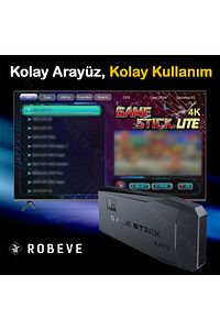 Kablosuz Çift Kol Oyun Konsolu 3000+ Oyun 4K Full HD TV Oyun Konsolu Game Stick Konsol ürün fotoğrafı