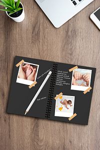 Siyah Yapraklı Defter 20 Yaprak 40 Sayfa, A5 Kalın Yaprak Fotoğraf Albümü Anı Defteri - Notebook ürün fotoğrafı