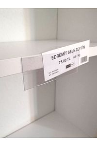 50 ad PVC Etiketlik Yapışkanlı 8x3 cm Raf Etiket Cebi Yapışkanlı Şeffaf Ürün Etiketliği İsimlik ürün fotoğrafı