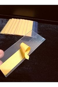50 ad PVC Etiketlik Yapışkanlı 8x3 cm Raf Etiket Cebi Yapışkanlı Şeffaf Ürün Etiketliği İsimlik ürün fotoğrafı