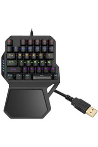 Kb-r77 Blue Switch Usb Rainbow Backlight Mekanik 36 Tuşlu Mini Gaming Oyuncu Klavyesi ürün fotoğrafı