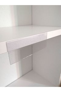 50 ad PVC Etiketlik Yapışkanlı 8x3 cm Raf Etiket Cebi Yapışkanlı Şeffaf Ürün Etiketliği İsimlik ürün fotoğrafı