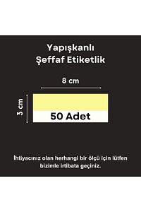 50 ad PVC Etiketlik Yapışkanlı 8x3 cm Raf Etiket Cebi Yapışkanlı Şeffaf Ürün Etiketliği İsimlik ürün fotoğrafı
