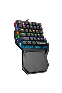 Kb-r77 Blue Switch Usb Rainbow Backlight Mekanik 36 Tuşlu Mini Gaming Oyuncu Klavyesi ürün fotoğrafı