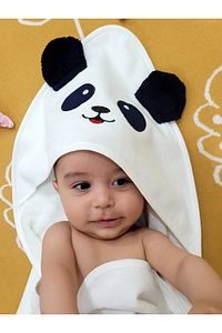 Pamuk Yumuşacık Kız-erkek Yenidoğan/bebek Banyo Kundak Havlusu Beyaz/panda ürün fotoğrafı