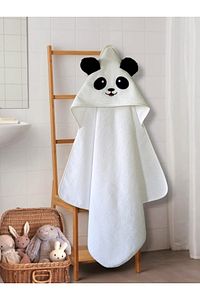 Pamuk Yumuşacık Kız-erkek Yenidoğan/bebek Banyo Kundak Havlusu Beyaz/panda ürün fotoğrafı