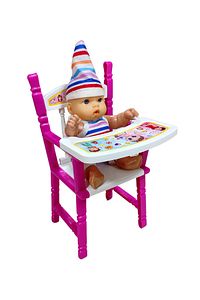 Oyuncak Mama Sandalyesi Ve Bebek 30 Cm. ürün fotoğrafı