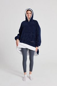 Oversize Giyilebilir Battaniye TEK BEDEN ÇOK RAHAT Unisex Hoodie Peluş Kapüşonlu Sweatshirt ürün fotoğrafı