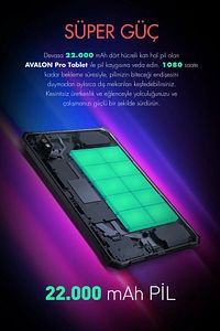 Avalon 256 GB Hafıza 8 GB Ram 10.36 Inc 2.4K 22.000 mAh Pil Harman Kardon Profesyonel Tablet ürün fotoğrafı