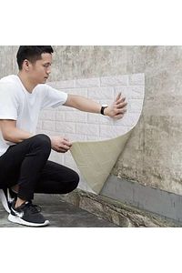 Kendinden Yapışkanlı Esnek Köpük Beyaz Taş Desen Duvar Kağıdı Paneli 50 X 30 ürün fotoğrafı