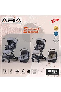 Aria Bej Hafif Tek Elle Katlanır Kabin Boy Travel Sistem Bebek Arabası + Yağmurluk + Çanta ürün fotoğrafı