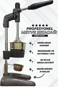 Pios Profesyonel Meyve Sıkacağı Kollu Narenciye Nar Portakal Sıkacağı Sanayi Tipi Demir Döküm ürün fotoğrafı