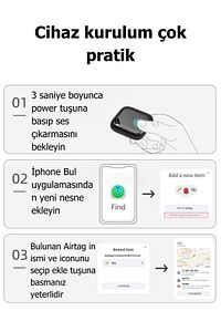 iTag Akıllı Takip Cihazı - İphone mu Bul Uygulamasıyla Çalışır Apple ile uyumlu ürün fotoğrafı