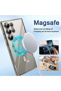 Galaxy S24 Ultra Kılıf Magsafe Şarj Özellikli Kamera Lens Korumalı Arkası Şeffaf Kenarı Renkli ürün fotoğrafı