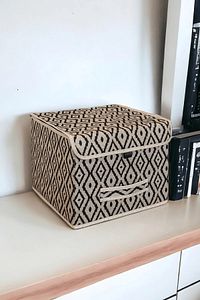 Bohe Çok Amaçlı Kapaklı Kutu Mini Raf Düzenleyici 30x30x23 ürün fotoğrafı