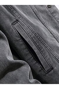Unisex Slim Fit Denim Kot Ceket Füme ürün fotoğrafı