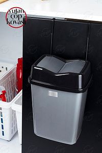 Mutfak Çöp Kovası Siyah - Askılı Çöp Kovası 5,5 L Vg-756-siyah ürün fotoğrafı