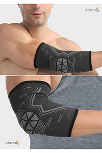 Basketbol Fitness Tenis Voleybol Ortopedik Spor Outdoor Antreman Örme Silikon Dirseklik (1 ADET) ürün fotoğrafı