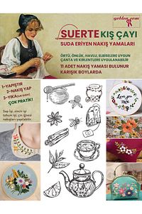 Suerte Yapışkanlı Suda Eriyen Nakış Yamaları, Kış Çayı, 11 Desenli Nakış Etiketi, Suda Eriyen Tela ürün fotoğrafı