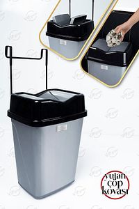 Mutfak Çöp Kovası Siyah - Askılı Çöp Kovası 5,5 L Vg-756-siyah ürün fotoğrafı