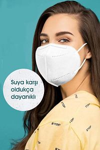 FFP2 Nr Meltblown Maske 5 Katlı Koruyucu Maske Her Biri Ayrı Ambajda Medikal Maske 100 Adet ürün fotoğrafı