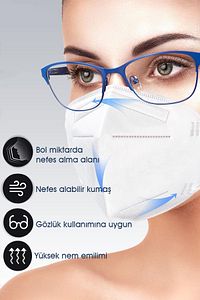 FFP2 Nr Meltblown Maske 5 Katlı Koruyucu Maske Her Biri Ayrı Ambajda Medikal Maske 100 Adet ürün fotoğrafı