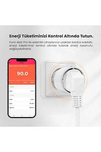 Akıllı Priz (16 AMPER) 3'lü Set, Uzaktan Kontrol, Anlık Enerji Tüketim Takip, Zamanlayıcı, Tuya ürün fotoğrafı