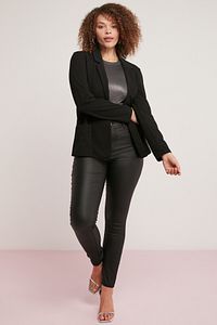 Jamıla Kadın Blazer Relaxed Denim Kumaş Tekli Siyah Büyük Beden Ceket ürün fotoğrafı