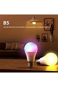 Akıllı LED WiFi Ampul/Çok Renkli-Ayarlanabilir Işık-Programlama,Zamanlama-E27 Duy (CL1B-5-E27) ürün fotoğrafı