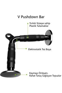 Fitnes Aparatları Set - Rowing Bar - Lat Triceps Bar - Triceps Halat - Tek El Çekiş Aparatı - V Bar ürün fotoğrafı