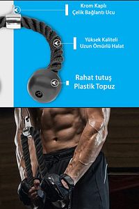 Fitnes Aparatları Set - Rowing Bar - Lat Triceps Bar - Triceps Halat - Tek El Çekiş Aparatı - V Bar ürün fotoğrafı