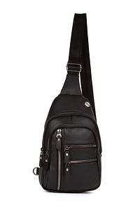Unisex Vegan Deri, Su Geçirmez, Çapraz Omuz Çantası, Body Bag, Free Bag Siyah Renk, Günlük, Spor ürün fotoğrafı