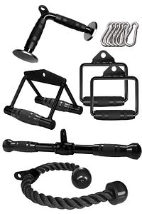 Fitnes Aparatları Set - Rowing Bar - Lat Triceps Bar - Triceps Halat - Tek El Çekiş Aparatı - V Bar ürün fotoğrafı