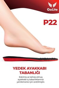 Konforlu Rahat Ayakkabı Tabanlığı, Yumuşak Masaj Etkili Ortopedik Tabanlık Insole - P22 Siyah ürün fotoğrafı