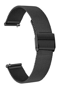 Watch 22 Mm Siyah Renk Çelik Kalın Hasır Metal Klipsli Akıllı Saat & Saat Kordonu Kayışı ürün fotoğrafı