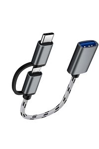 4901 Usb 3.0 Otg To Type C Micro Usb Data Şarj Çevirici Dönüştürücü Adaptör ürün fotoğrafı