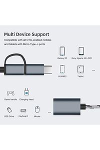4901 Usb 3.0 Otg To Type C Micro Usb Data Şarj Çevirici Dönüştürücü Adaptör ürün fotoğrafı