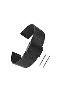 Watch 22 Mm Siyah Renk Çelik Kalın Hasır Metal Klipsli Akıllı Saat & Saat Kordonu Kayışı ürün fotoğrafı