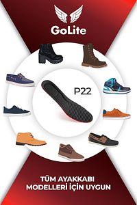 Konforlu Rahat Ayakkabı Tabanlığı, Yumuşak Masaj Etkili Ortopedik Tabanlık Insole - P22 Siyah ürün fotoğrafı