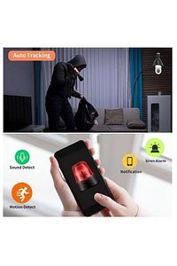 Ampul Kamera Harekete Duyarlı Gece Görüşlü Kablosuz Bebek Izleme Kamerası Güvenlik Akıllı Wifi 360hd ürün fotoğrafı