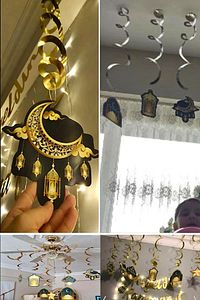 Led Işıklı Hoşgeldin Ramazan Yazısı Ramazan Bayramı Tavan Süsü 11 Ayın Sultanı Dini Süsleme Süs Seti ürün fotoğrafı