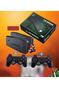 20000 Oyunlu Vintage Gaming Atari 2.4g Uyumlu Kablosuz Pilli Çift Kol Konsol Atari Retro Gamepad ürün fotoğrafı