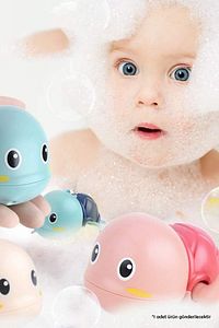 Kurmalı El Göz Gelişimini Destekleyen Bebek Su Oyunu Kaplumbağa Banyo Arkadaşı Suda Yüzen Oyuncak ürün fotoğrafı